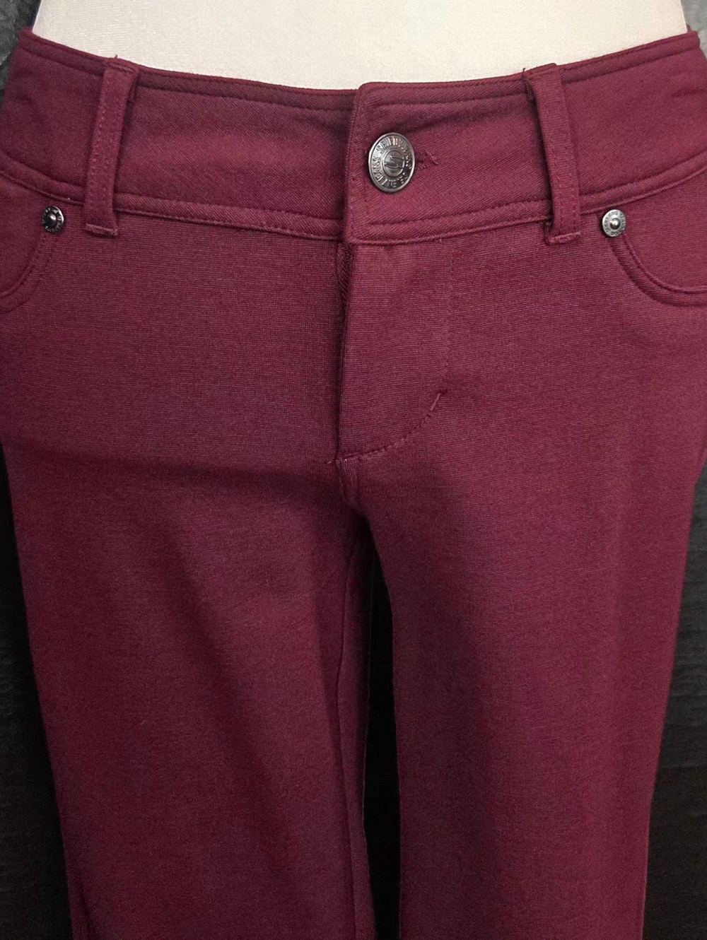 Seven7 Burgundy Skinny Pants Low Rise Stretch Jeans 4P Petite - Picture 4 of 15